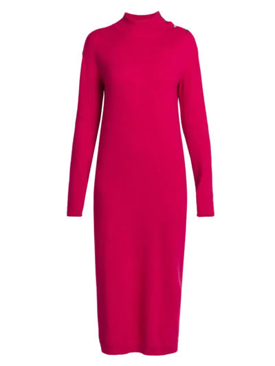 Agnona Cashmere-silk Sweater Dress In Rose