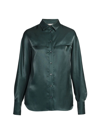 Agnona Starlight Button-front Shirt In Pine Tree