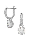Swarovski Constella Huggie Hoop Drop Earrings In Rhodium