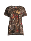 JOHNNY WAS WOMEN'S PENELOPE LEOPARD CREWNECK TEE