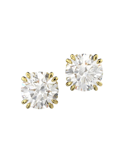 Swarovski Ladies Constella Round Cut Crystal Stud Earrings In Gold