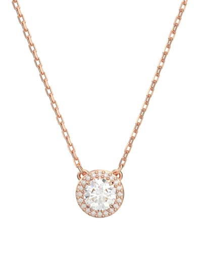 Swarovski Women's Constella Rose-goldtone-plated & Crystal Pendant Necklace In Rose Gold