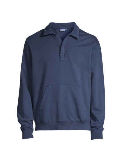 Onia Garment-dyed Polo Jumper In Deep Navy