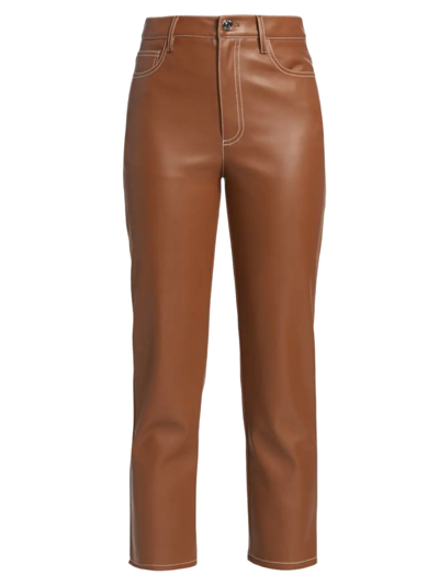 Staud Elliot Faux Leather Pants In Whiskey