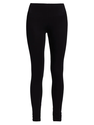 Majestic Soft Touch Jersey Leggings In Black