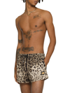 Dolce & Gabbana Leopard Print Short Swim Trunks In Multicolour