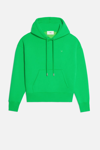 Ami Alexandre Mattiussi Logo-embroidered Cotton-blend Jersey Hoodie In Green