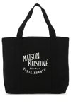 MAISON KITSUNÉ BLACK CANVAS SHOPPING BAG ND MAISON KITSUNE DONNA|UOMO TU