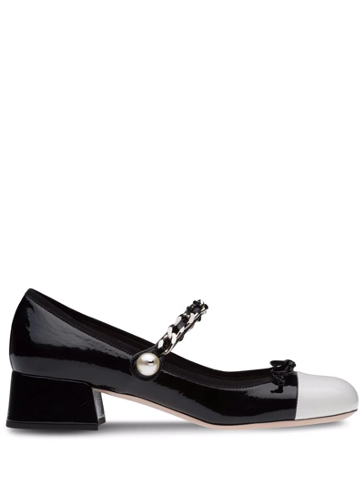 Miu Miu Naplak 35mm Pumps In Black/white