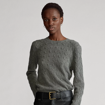 Ralph Lauren Cable-knit Cashmere Sweater In Antique Heather