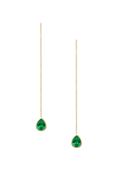 Ettika Barely There Chain Earrings In Green