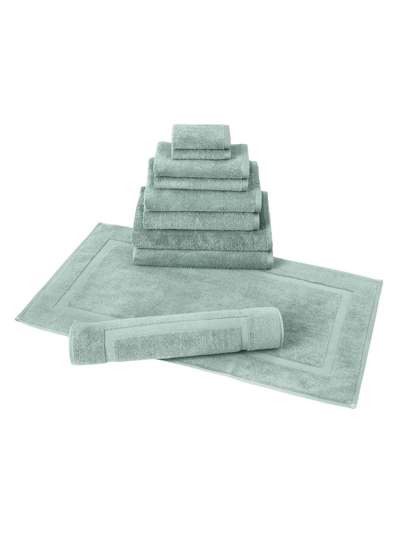Classic Turkish Towels Arsenal 9 Pc Towel Set With Bathmat In Green