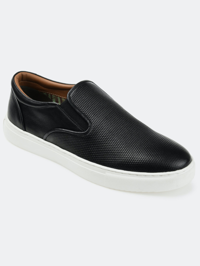 Thomas & Vine Conley Perforated Leather Slip-on Sneaker In Black