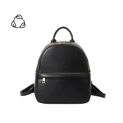 Melie Bianco Louise Black Small Recycled Vegan Backpack