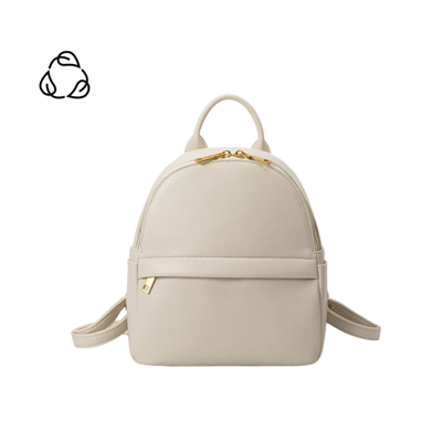 Melie Bianco Louise Lvory Small Recycled Vegan Backpack In White