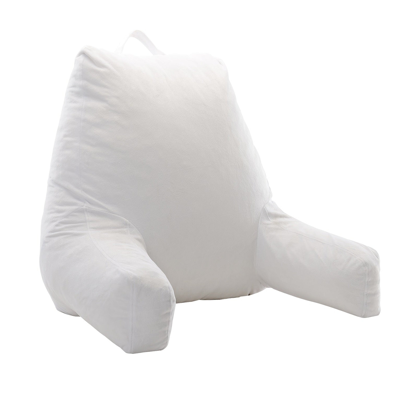Cheer Collection Kids Size Reading And Gaming Pillow With Armrest In White