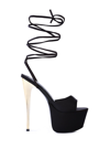 London Rag Passion Fruit Dramatic Platform Lace-up Heel Sandals In Black