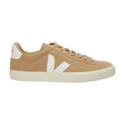 Veja Campo Leather-trimmed Suede Sneakers In Dune White