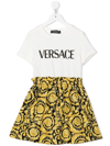 Versace Barocco Kids-print T-shirt Dress In White