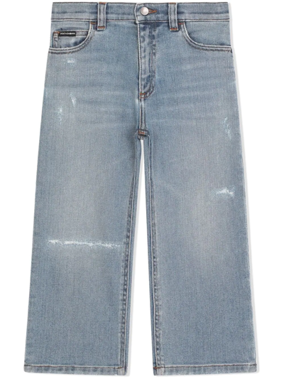 Dolce & Gabbana Kids' Straight-leg Denim Jeans In Blue
