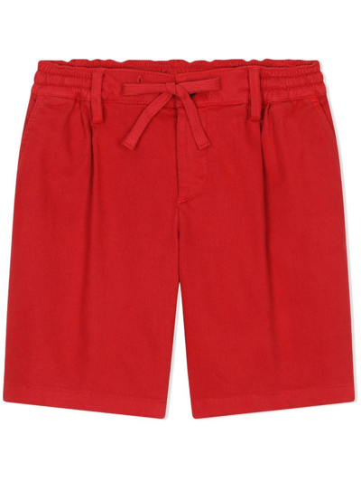 Dolce & Gabbana Kids' Drawstring Bermuda Shorts In Red