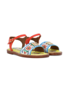 DOLCE & GABBANA GRAPHIC-PRINT LEATHER SANDALS