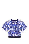 Dolce & Gabbana White Majolica Print Cotton T-shirt In Multicolor