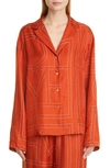 Totême Monogram Silk Pj Top Bloody Mary