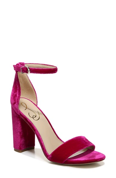Sam Edelman Women's Yaro Almond Toe Gold High Heel Sandals In Red
