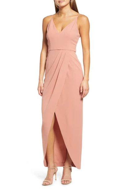 Wayf The Ines V-neck Tulip Gown In Putty