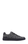 Balmain Sneakers B-court In Jacquard Con Monogramma In Edk Noir/ Ivoire