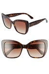 Dolce & Gabbana 54mm Gradient Butterfly Sunglasses In Havana Gradient