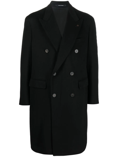 Tagliatore Double-breasted Button Coat In Schwarz