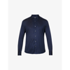 Corneliani Regular-fit Spread-collar Cotton-jersey Shirt In Navy