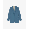Zadig & Voltaire Viva Single-breasted Peak-lapel Crepe Blazer In Pale Denim