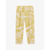 TED BAKER TED BAKER WOMEN'S YELLOW KAYLANI FLORAL-PRINT CROPPED WOVEN TROUSERS,58392981
