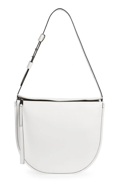 Proenza Schouler Baxter Leather Hobo Bag In Optic White