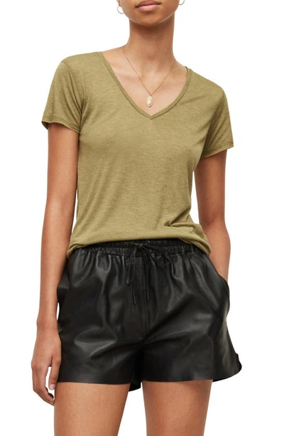 Allsaints Emelyn Shimmer T-shirt In Sunny Lime Green