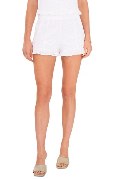 1.state Women's Stitch Front Ruffle Shorts In Ultra White