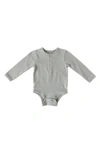 Pehr Kids' Essential Long Sleeve Organic Cotton Bodysuit In Soft Sea