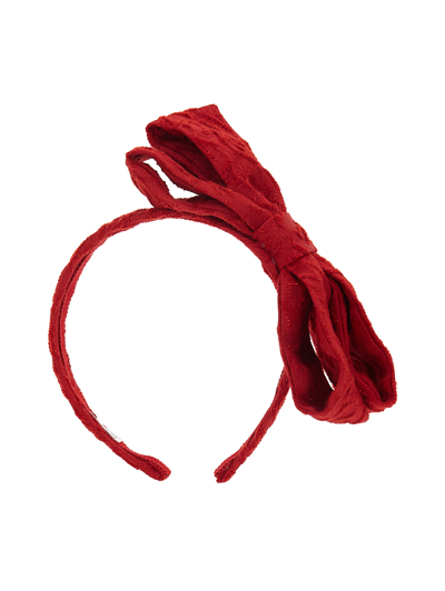 Monnalisa Kids'   Quilted Lurex Hair Band In Ruby Red