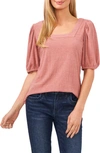 CECE PUFF SLEEVE SQUARE NECK TOP