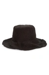Totême Black Paper Straw Bucket Hat