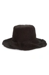 Totême Black Paper Straw Bucket Hat In Black