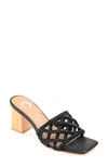 Journee Collection Evvie Braided Sandal In Black
