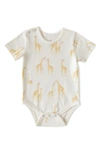 Pehr Babies' Follow Me Organic Cotton Bodysuit In Giraffe