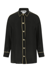 Moschino Couture Chiffon Blouse With Jewel Buttons