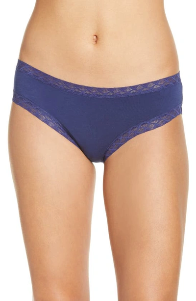 Natori Bliss Cotton Girl Briefs In True Navy