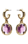 Oscar De La Renta Women's Rivoli 14k Gold-plated & Crystal Glass Hoop Earrings In Rose