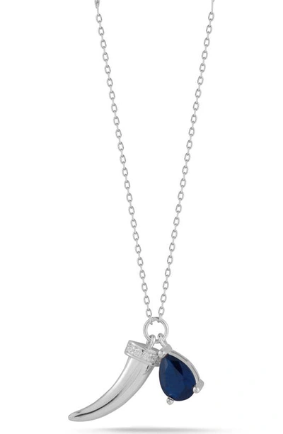 Sphera Milano Horn Charm Necklace In Silver